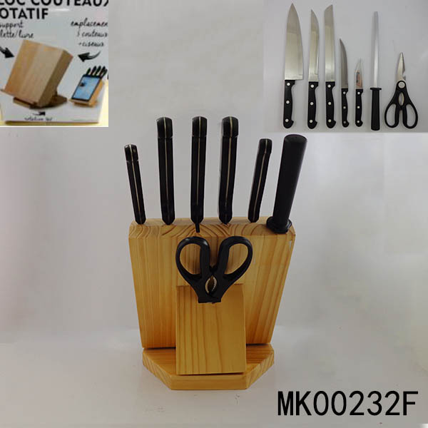 MK00232F 8Pcs Knife Set With Wwoden Block Stand I Pad In Box