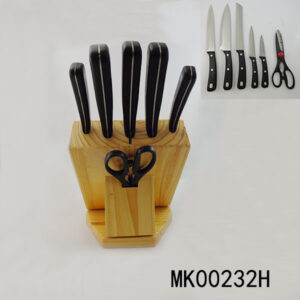 7Pcs Knife Set With Wooden Block Stand In Box