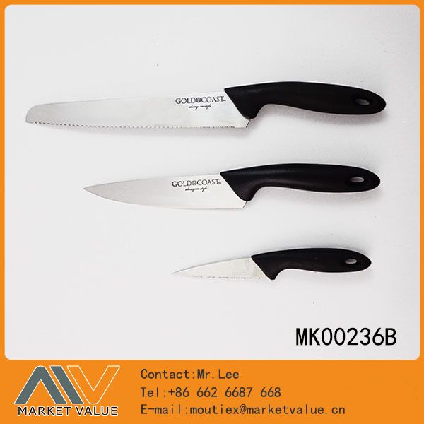 3Pcs Kicthen Knife With Pp Handle