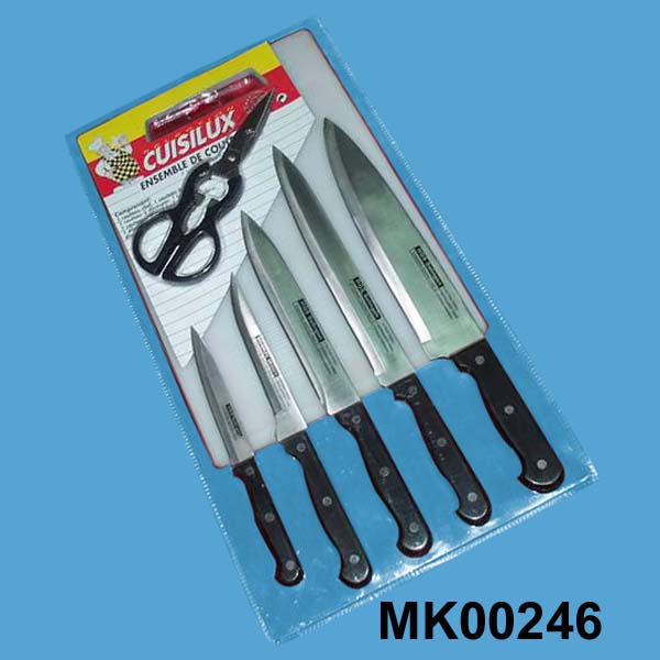 7Pcs Knife Set W/ Cutting Board D/B