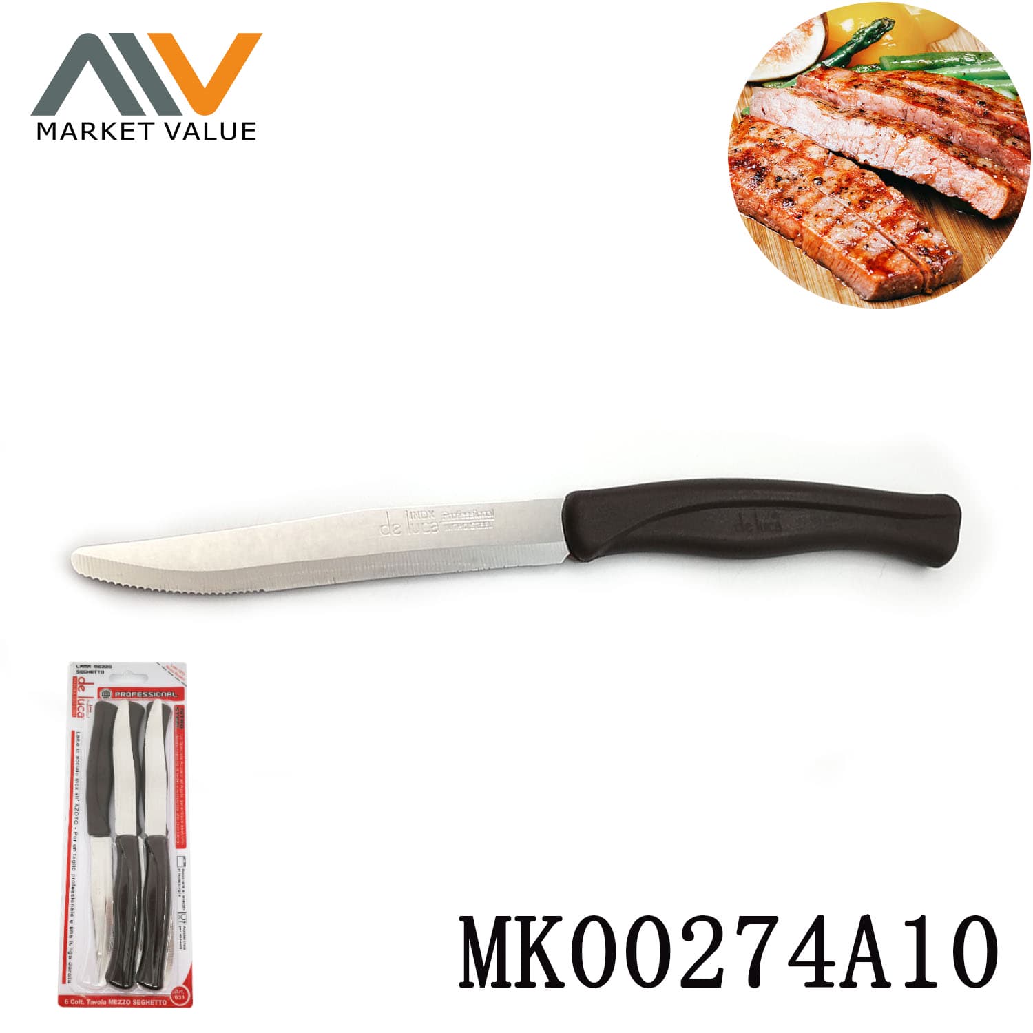 MK00274A10 Set 6 Pcs Steak Knife With Pp Handle
