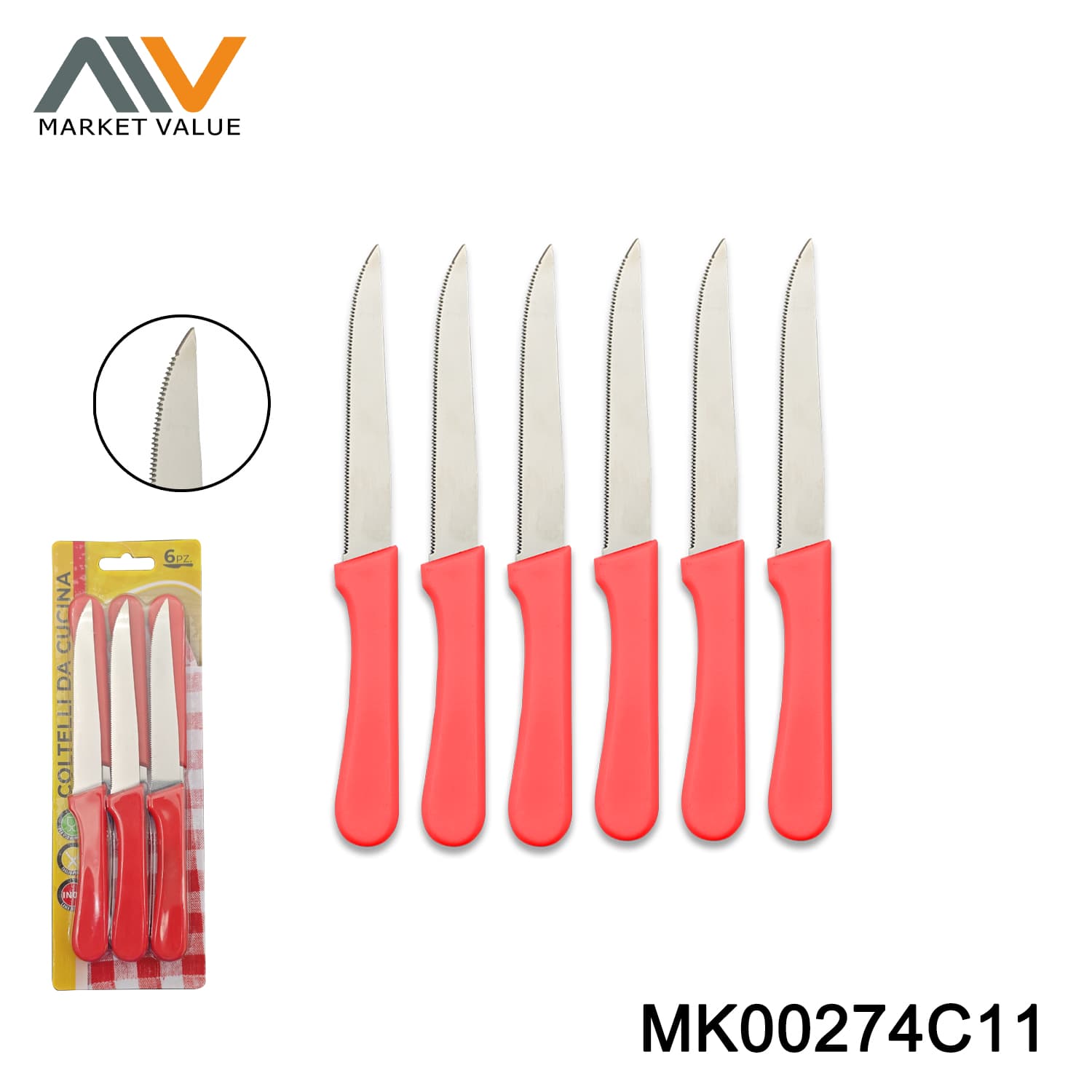 MK00274C11 6Pk Ss Steak Knife Set Bc