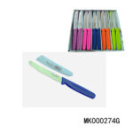Steak Knife Green & Pink W/ Teeth Soft Handle Pvc Cover