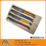 4Pcs 4.5" S/S Steak Knife With Abs Handle In Wooden Box