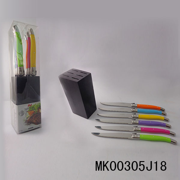 MK00305J18 6Pcs Steak Knife With Plastic Stand In Pvc Box