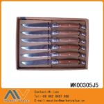 6Pcs 4.5" S/S Steak Knife With Wooden Handle In  Box