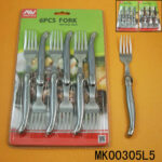6Pcs S/S Fork With Half Plastic Handle D/B