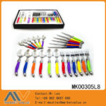 24Pcs  Fork / Spoon And Knife With Plastic Handle In Coulor Box