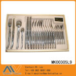 24Pcs (4X6Pcs)Fork / Spoon And Knife With S/S Handle In Window Coulor Box Felt Tray. (植絨