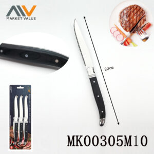 6Pcs Steak Knife With Color Wood Handle