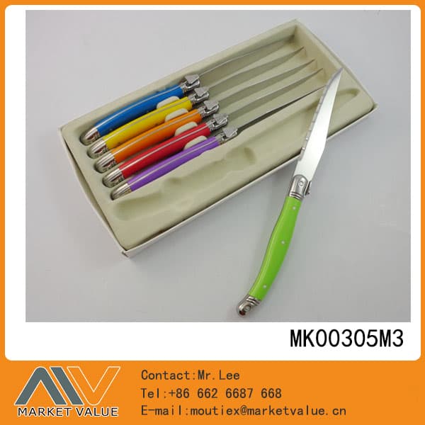 MK00305M3 6Pcs Steak Knife With Abs Handle In Window Box