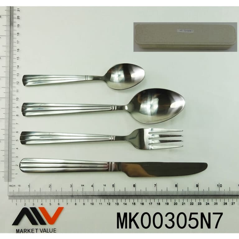 4Pcs S/S Camping Cutlery Set In Plastic Box