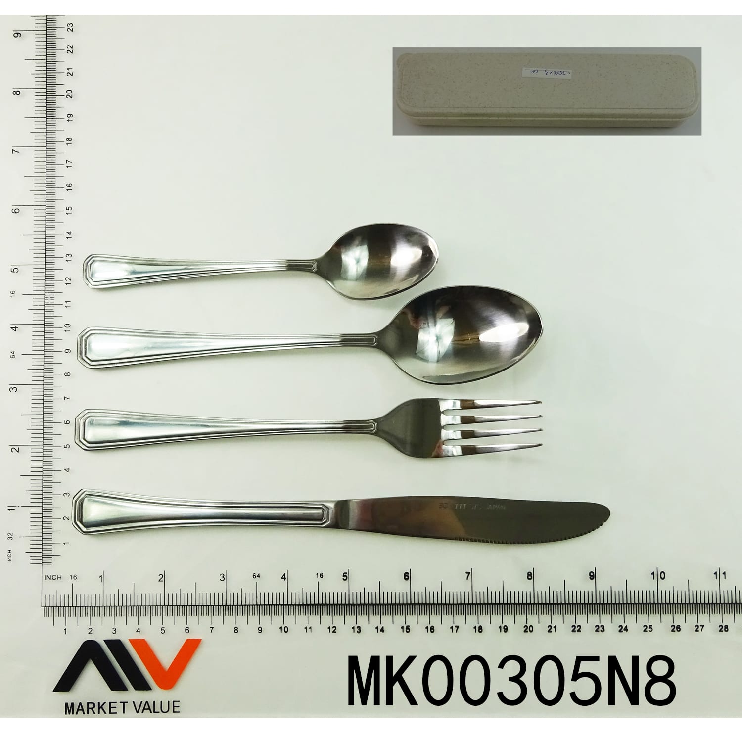 MK00305N8 4Pcs S/S Cutlery Set In Plastic Box(Camping Set)