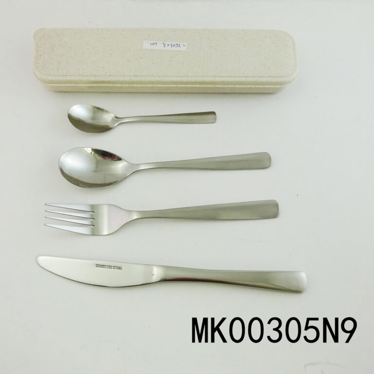 4Pcs S/S Camping Cutlery Set In Plastic Box