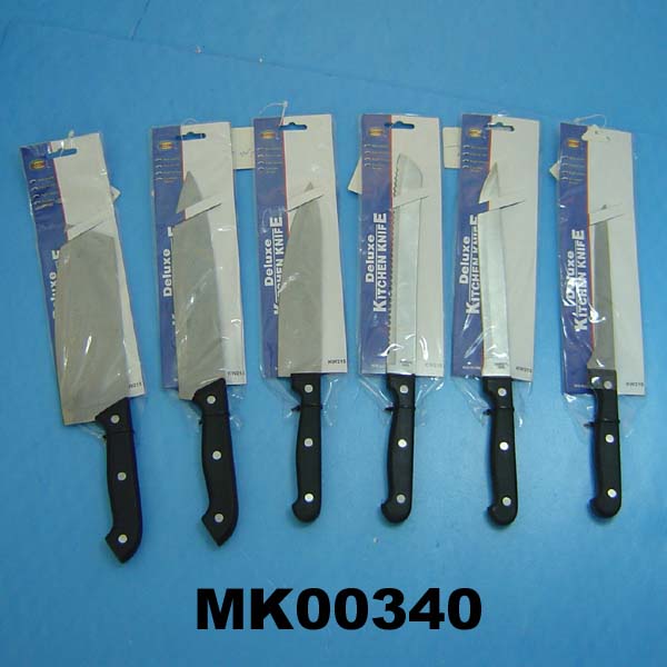 MK00340 Knife Black Handle 6 Astd.