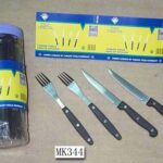12Pcs Pp Handle Forks & 12Pcs Pp Handle Knife In Pvc Box
