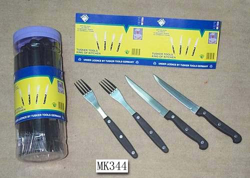 MK00344 12Pcs Pp Handle Forks & 12Pcs Pp Handle Knife In Pvc Box