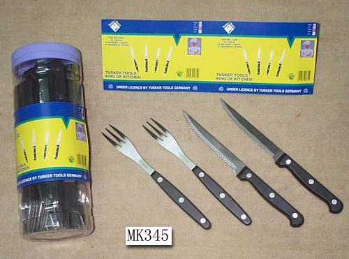 MK00345 12Pcs Abs Handle Forks&12Pcs Abs Handle Knife In Pvc Box