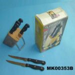 7Pcs Steak Knife Set W/Wooden Block In Colour Box