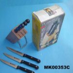 7Pcs Steak Knife Set W/Wooden Block In Colour Box