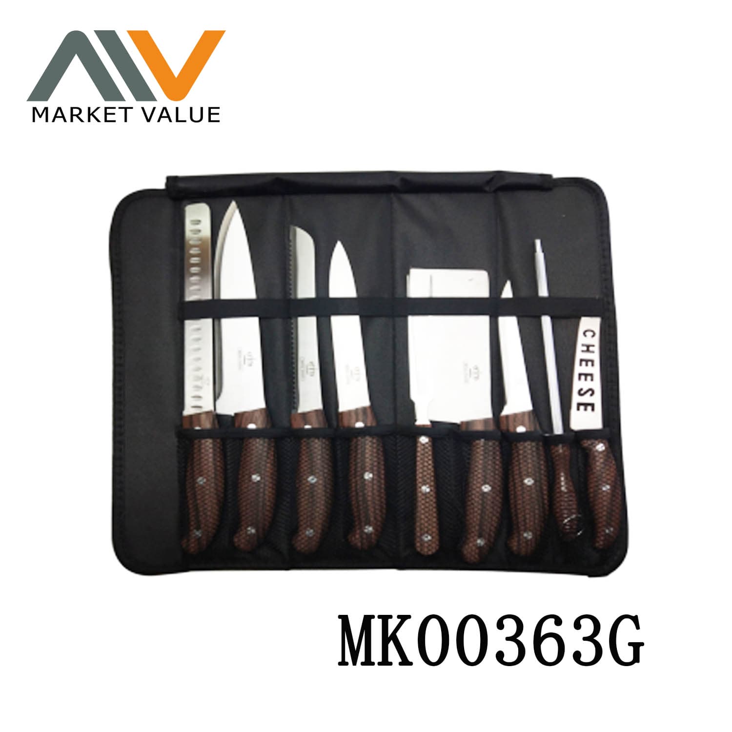 MK00363G 9 Piece Kitchen Kinfe Set With Canvas Bag