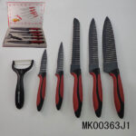 6Pcs Set Non Stick Knife Wave Blade Grip Handle
