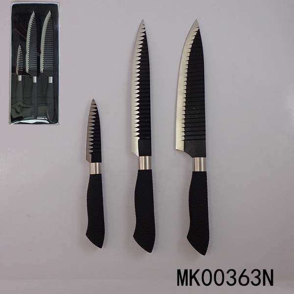 3Pcs Non-Stick Coating Knife Set In Window Box