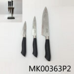 3Pcs S/S Knife Set With Water Wave Blade