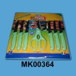 6Pcs 1.0Mm Steak Knife & 9140 Scissors B/C