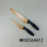 2 Piece Non-Stick Copper Chef Knife With Tpr Handle