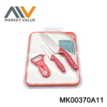 Set Of 3Pc Kitchen Knife With Board