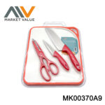 Set Of 3Pc Kitchen Knife With Board