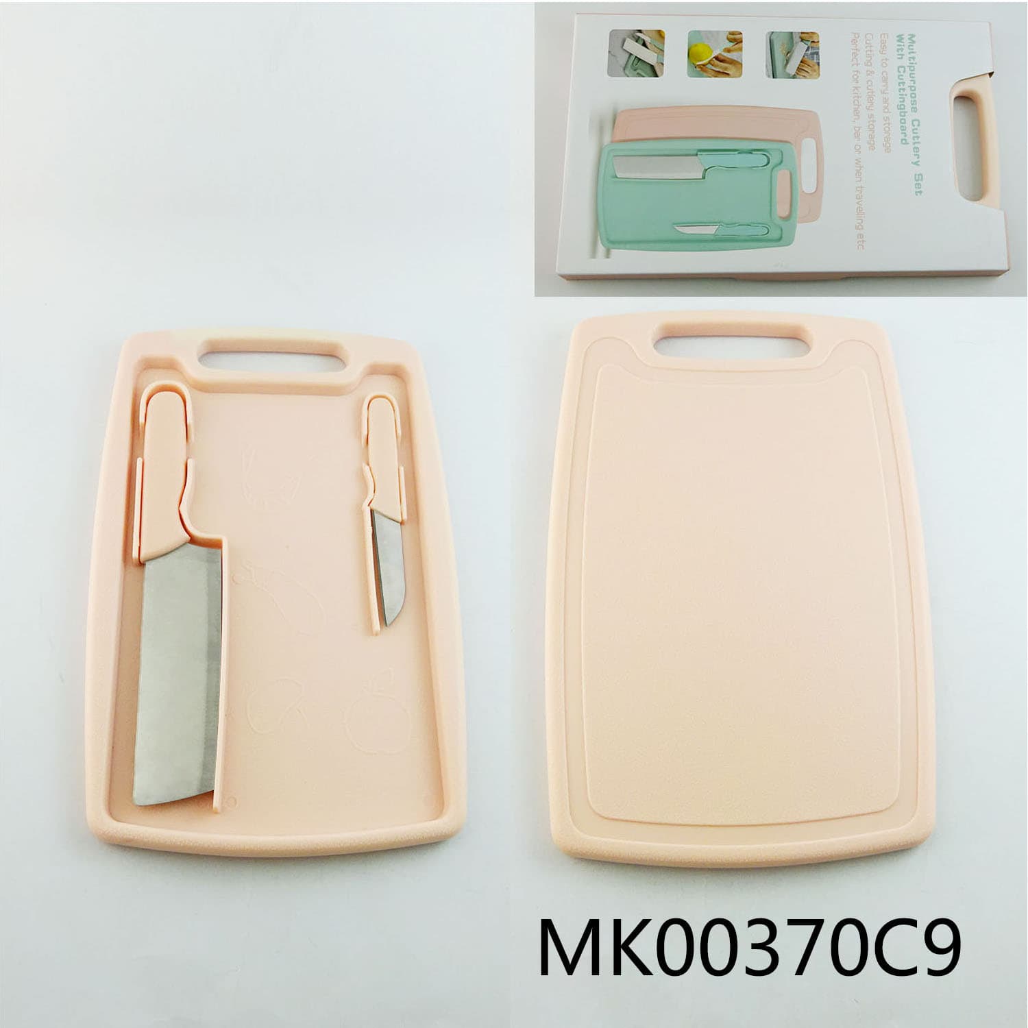 MK00370C9 Sets Of 3Pcs(2Pcs Knife+1 Board) In Color Box