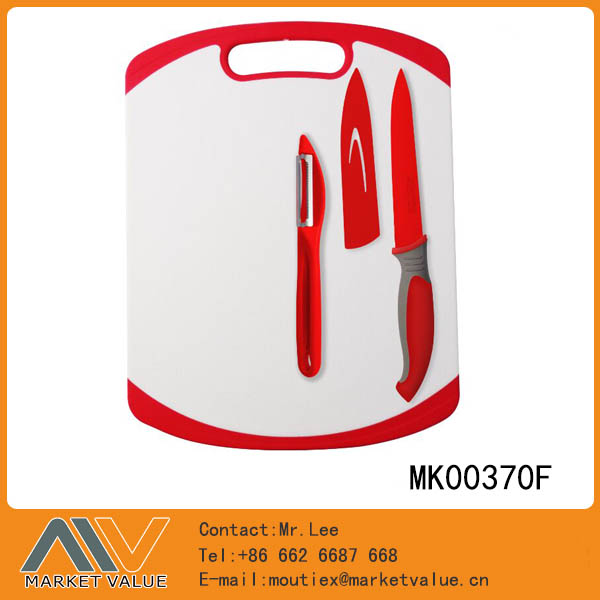 Plastic Cutting Board+5' Utility Knife+Peeler