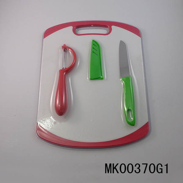 Plastic Cutting Board+4' Utility Knife+Peeler