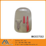 Plastic Cutting Board+3.5' Utility Knife+Peeler