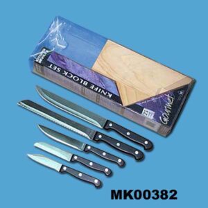 7Pcs Knife Set W/ Wooden Block In Pvc Box