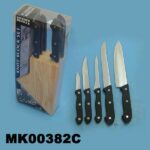 6Pcs Knife Set W/ Wooden Block In Pvc Box