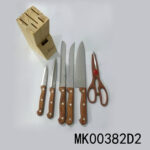 6Pcs Knife Set With Pine Block
