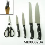 5Pcs Knife Set & Knife Block With Sharpener