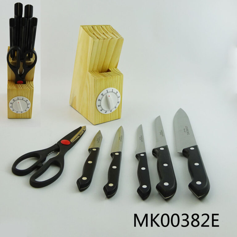 6Pcs Knife Set With Pine Block