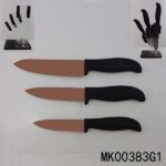 3Pcs S/S Copper Chef Knife Set & Acrylic Holder In Box