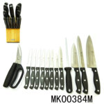 Sets Of 14Pcs S/S Knives+Scissors+Sharpenr+Wooden Holder