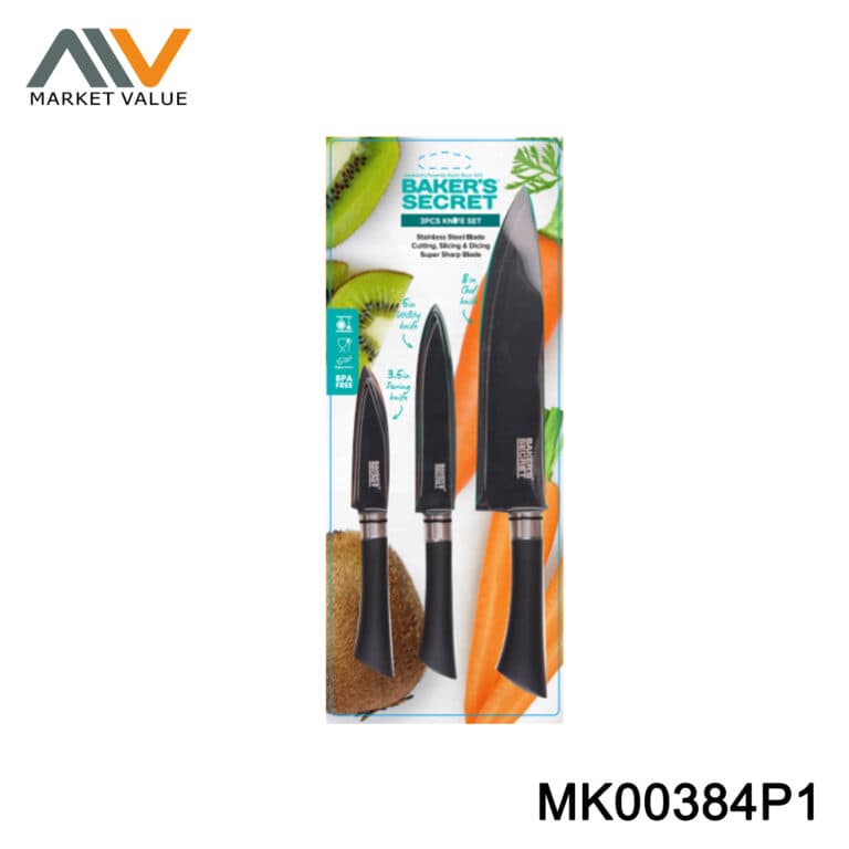 Sets Of 3Pcs Knife Coating S/S With Plastic Handle