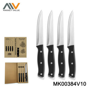 4Pk Steak Knife Abs Handle In Book Box