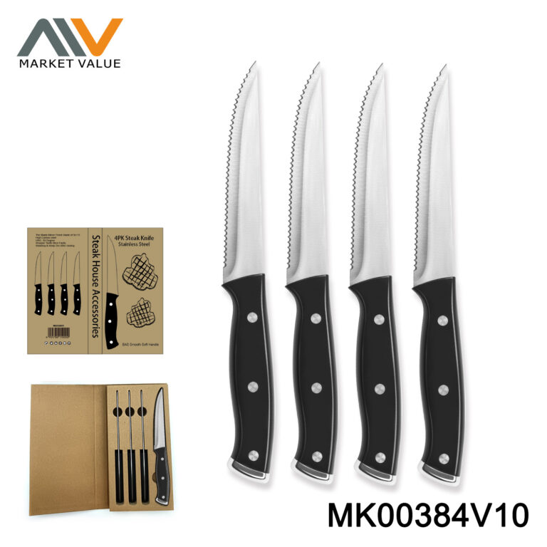 4Pk Steak Knife Abs Handle In Book Box