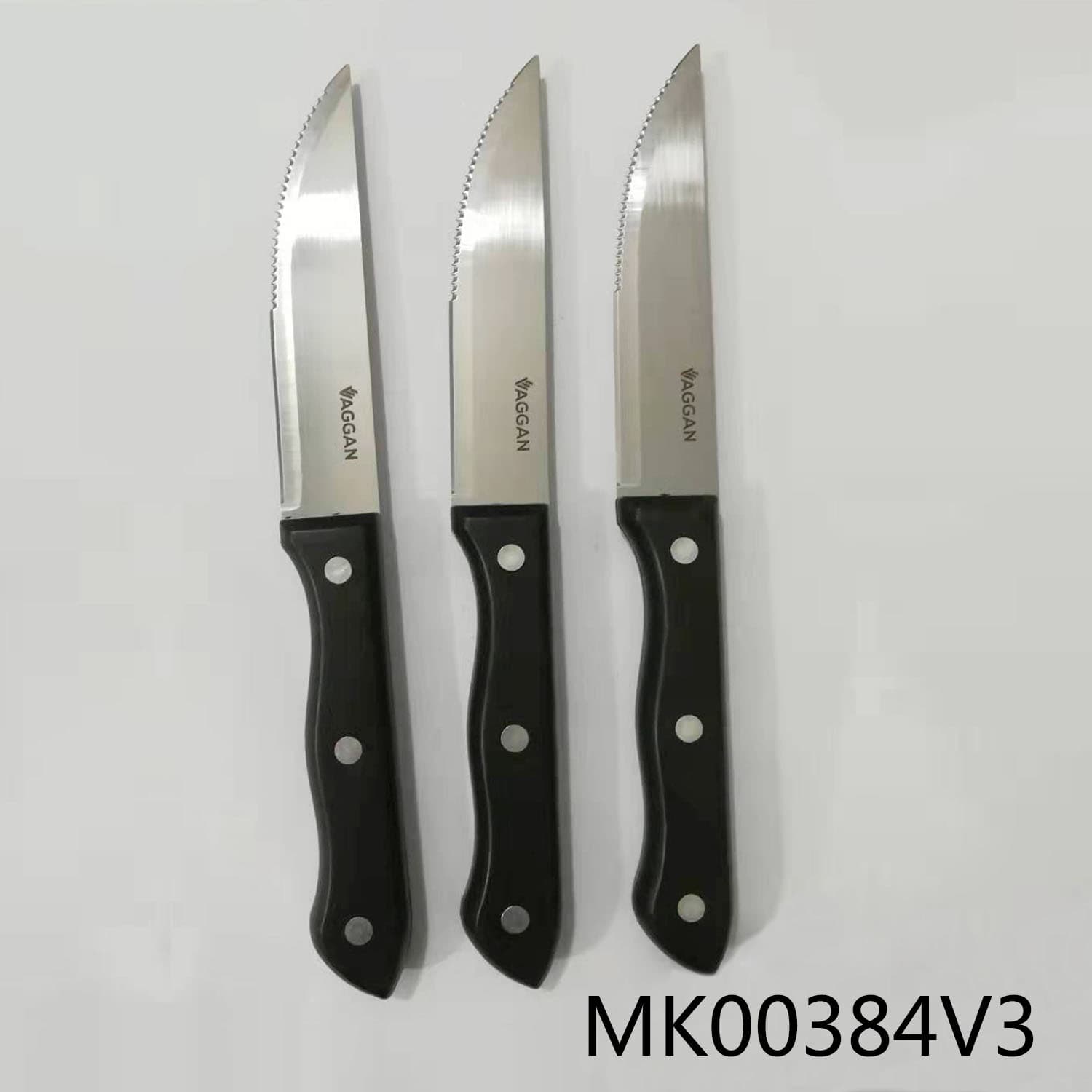 MK00384V3 4.5"Sets Of 3Pcs Steak Knife With Pp Handle In Brown Box