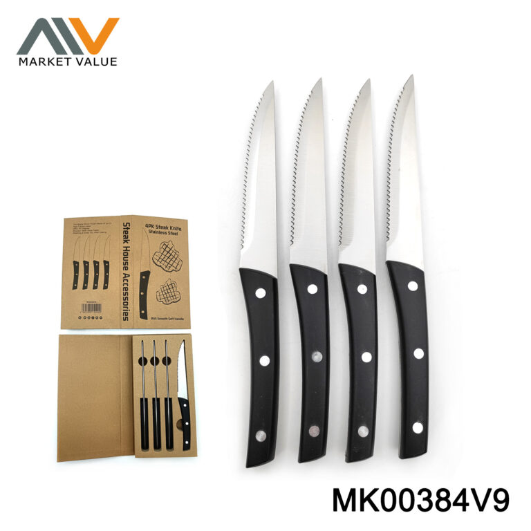 4Pk Steak Knife With Abs Handle In Booking Box