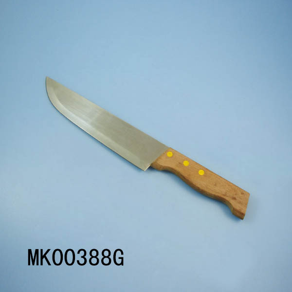 MK00388G 8" Meat Knife W/ Wooden Handle B/C