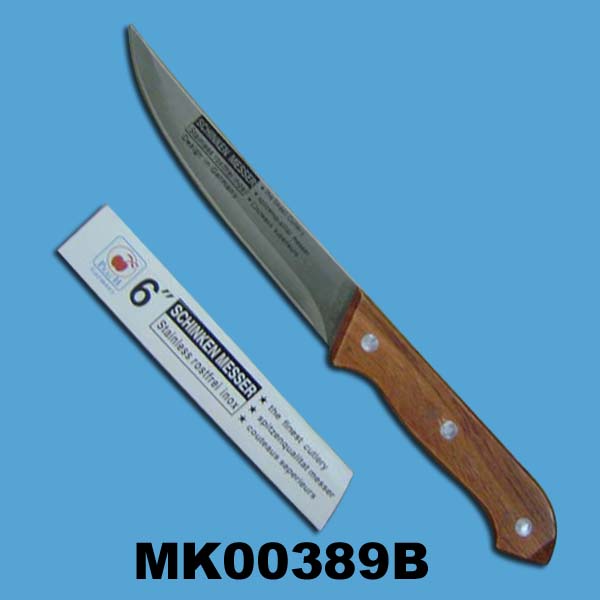 MK00389B 6 In Meat Knife With Wooden Handle